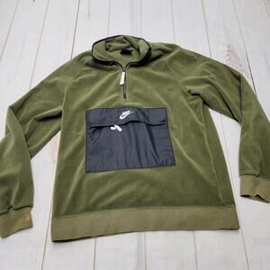 Nike olive green fleece quarter zip jacket pullover